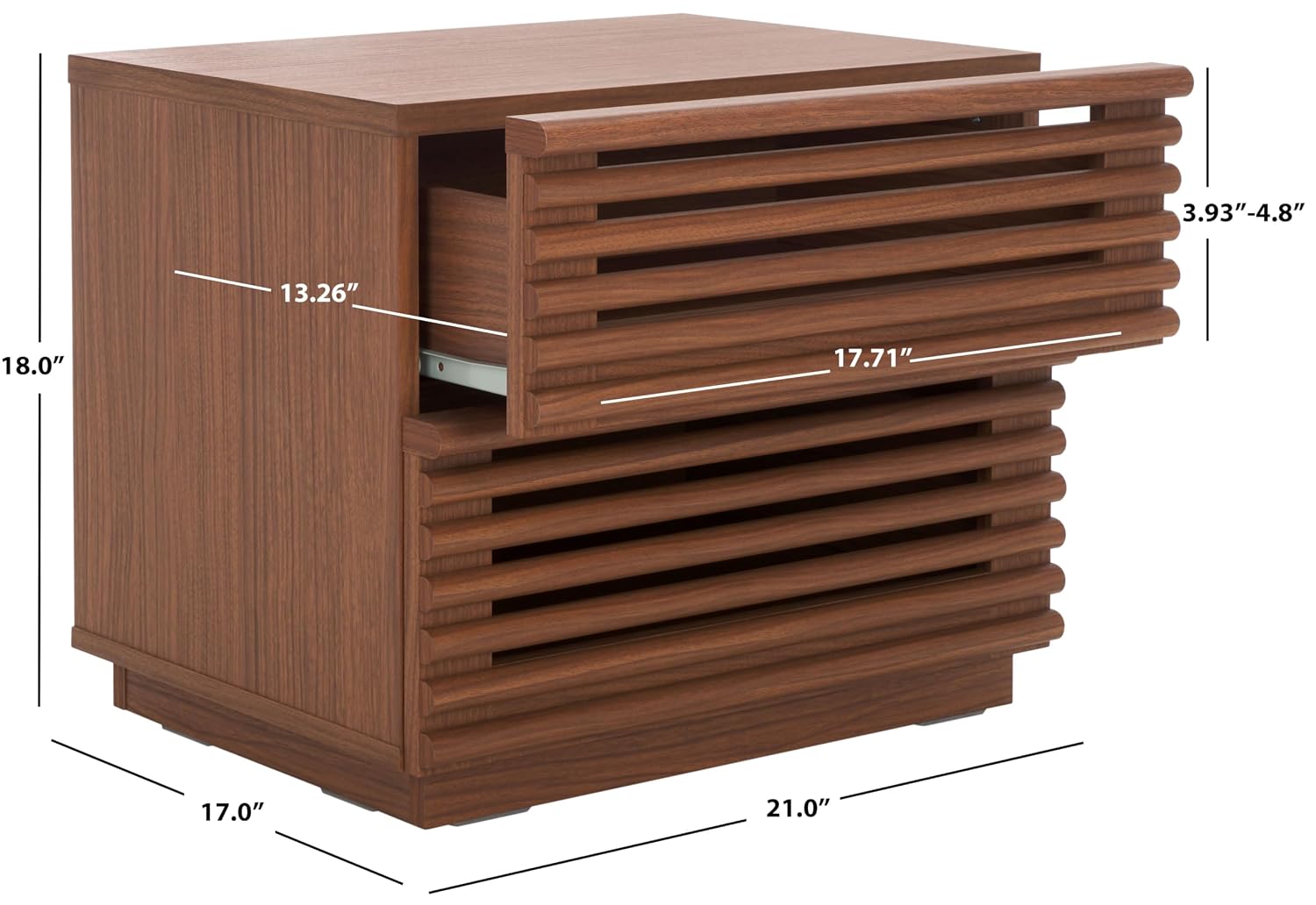 Meja Nakas 2 Laci Averi Dark W - Solid Wood Nightstand 2 Drawers ulasan dan harga