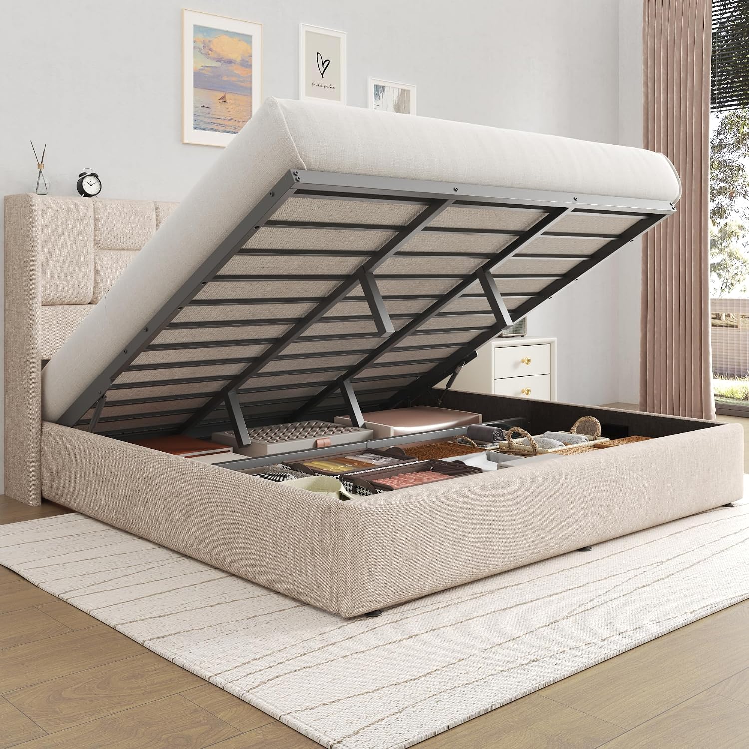 Rangka Tempat Tidur King Size  - Gas Lift Storage Bed Hydraulic ulasan dan harga