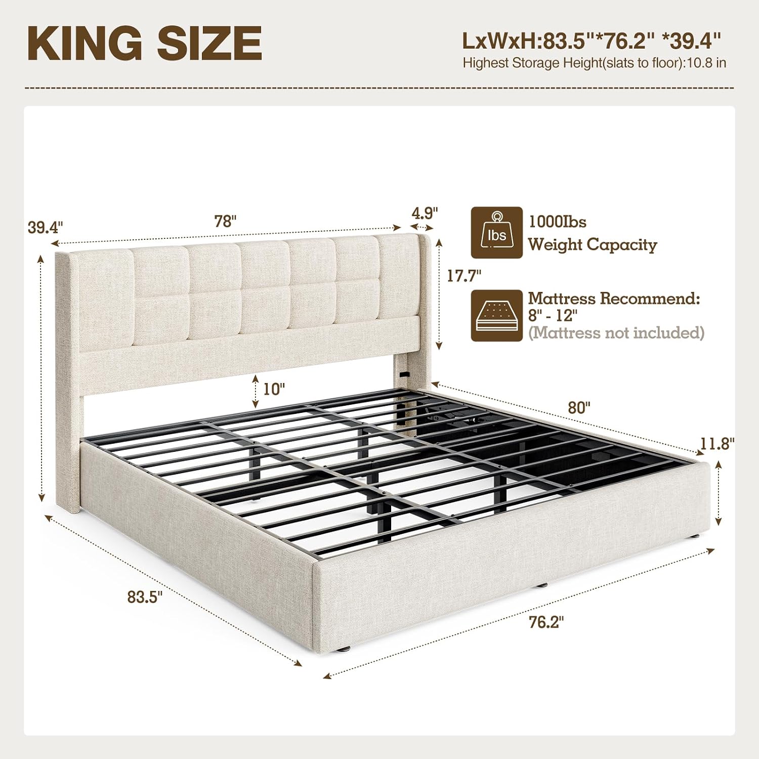 Rangka Tempat Tidur King Size  - Gas Lift Storage Bed Hydraulic ulasan dan harga