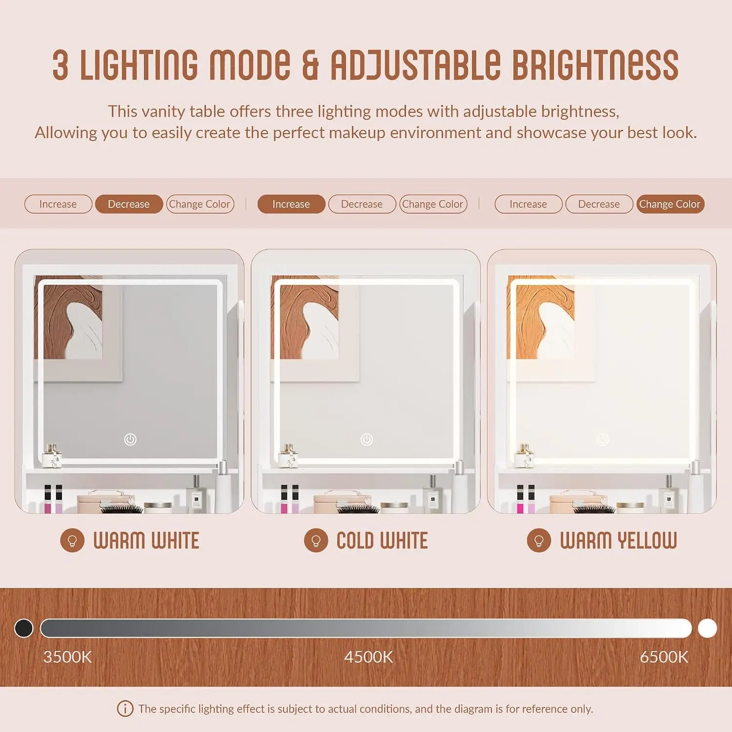 Meja Rias INTERGREAT dengan La - Dressing Table Vanity With Lighted Mirror ulasan dan harga