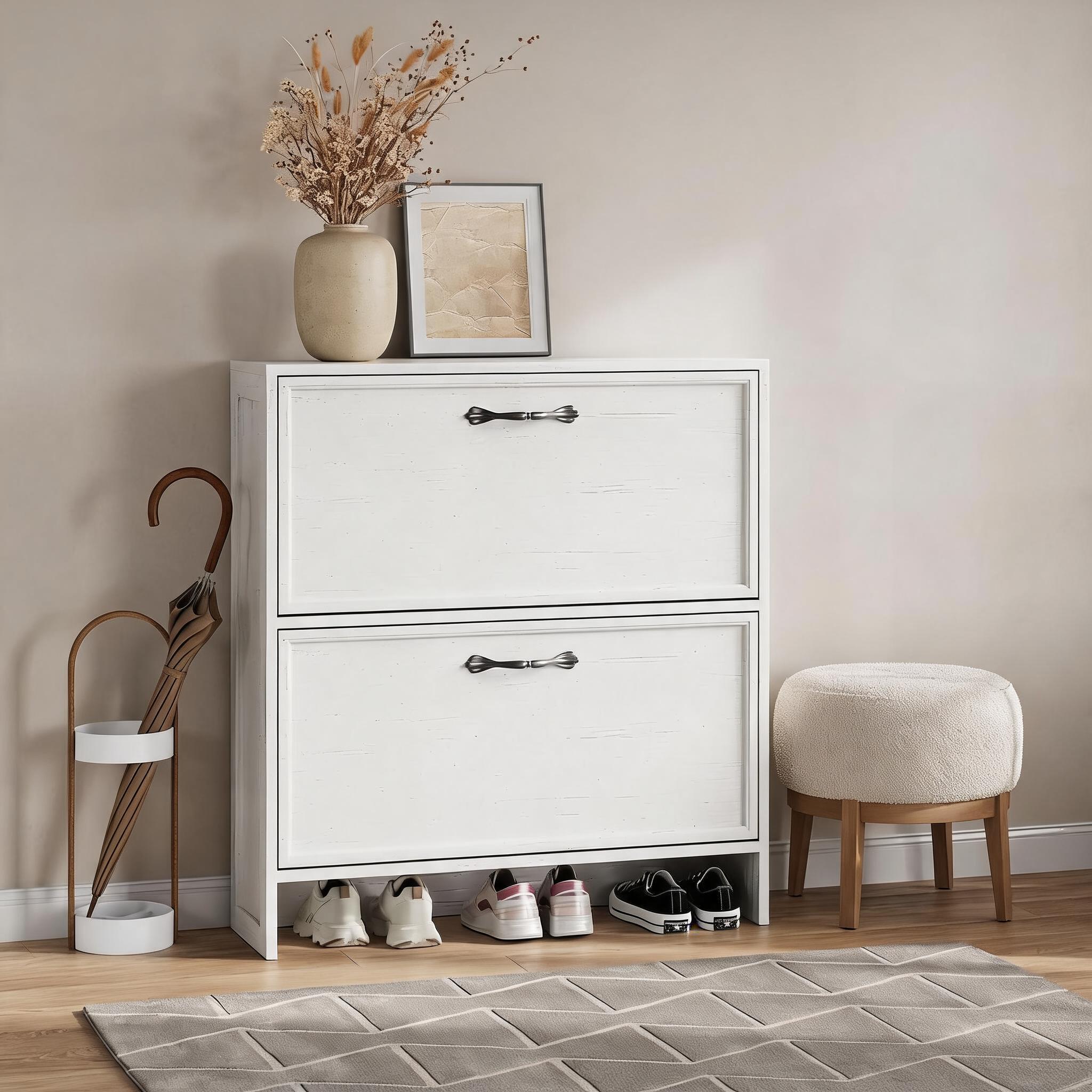 2 Laci Kabinet Sepatu Lipat De - Shoe Rack Cabinet Narrow Entryway ulasan dan harga