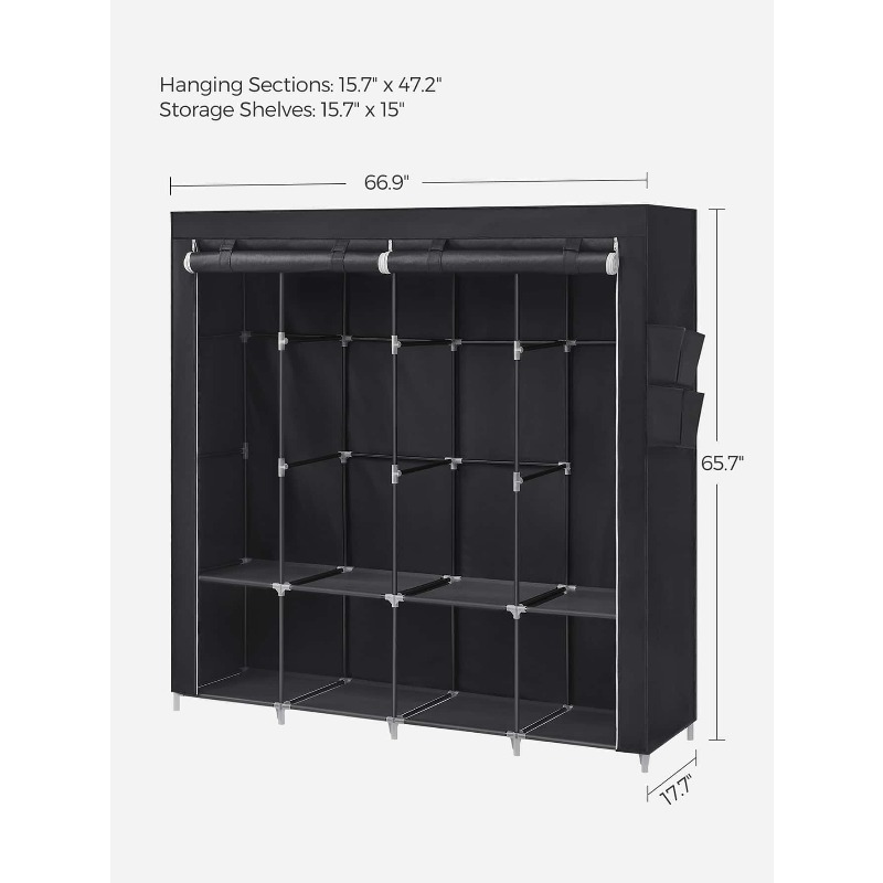 Lemari Portabel, Organizer Lem - Wardrobe Closet Portable Fabric Cover ulasan dan harga