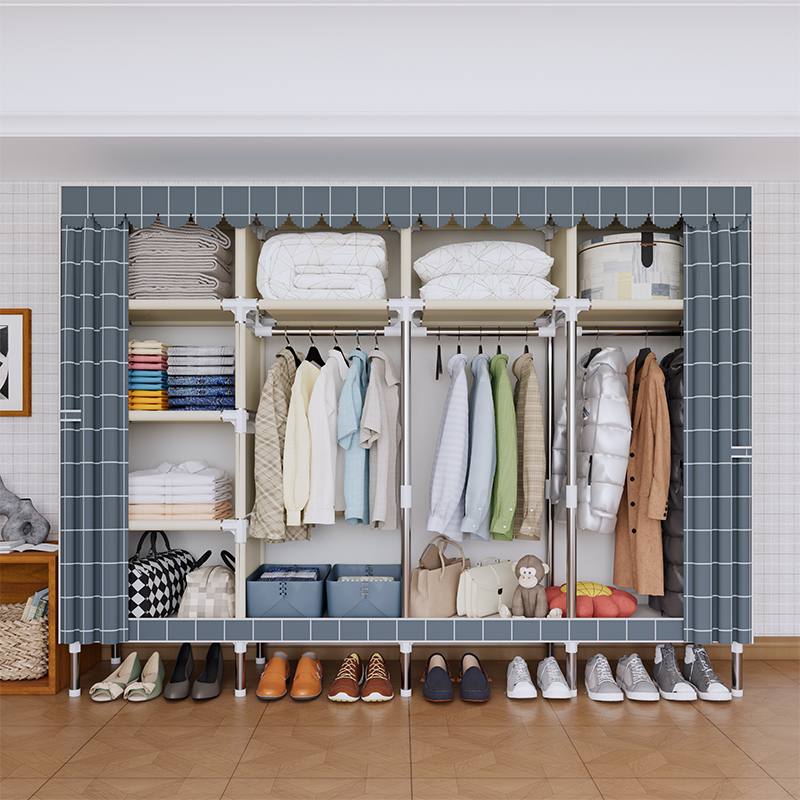 Lemari Pakaian Portabel Motif  - Wardrobe Closet Portable Fabric Cover ulasan dan harga