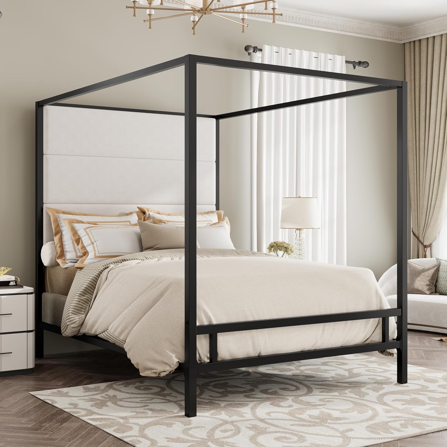 Rangka Tempat Tidur Queen Cano - Canopy Bed Frame Metal Queen ulasan dan harga