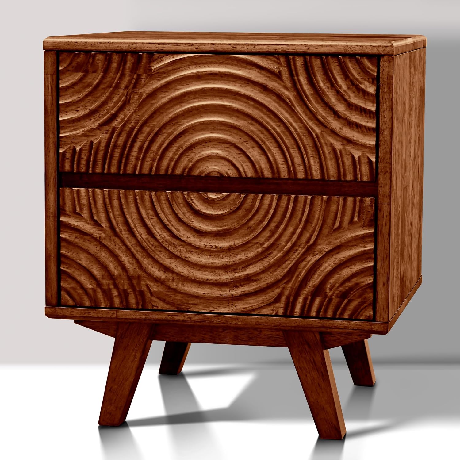 Meja Nakas Kayu Solid Akasia d - Solid Wood Nightstand 2 Drawers ulasan dan harga
