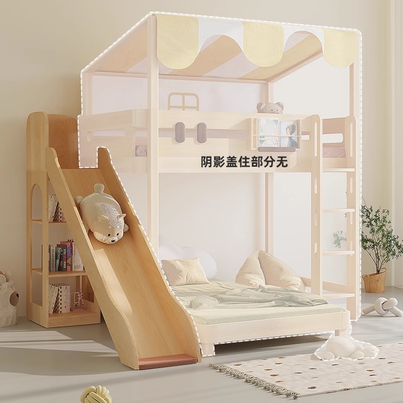Tempat tidur susun dengan pero - Bunk Bed With Stairs And Slide ulasan dan harga