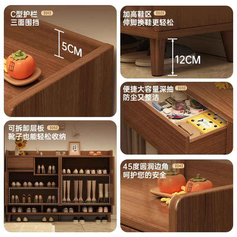 Lemari Sepatu Kayu Solid untuk - Shoe Rack Cabinet Narrow Entryway ulasan dan harga